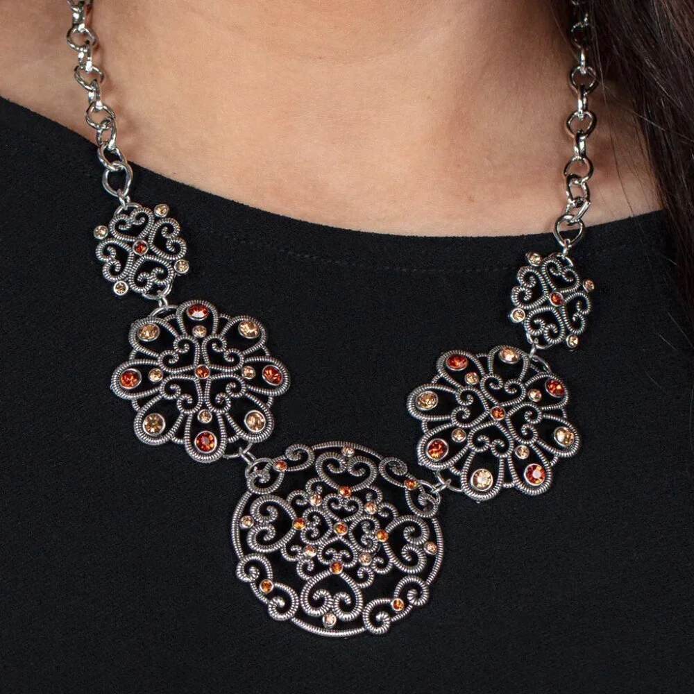 Paparazzi Jewelry Accessories - Royally Romantic - Brown Necklace - Vintage